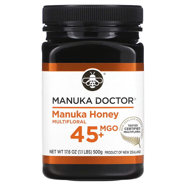 Manuka Doctor‏, عسل المانوكا متعدد النكتار، MGO 45+، 1.1 رطل (500 جم)