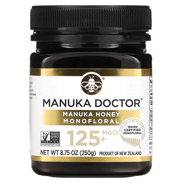 مانوكا دكتور‏, عسل المانوكا أحادي الأزهار، ميثيل جليوكسال 125+، 8.75 أونصة (250 جم)