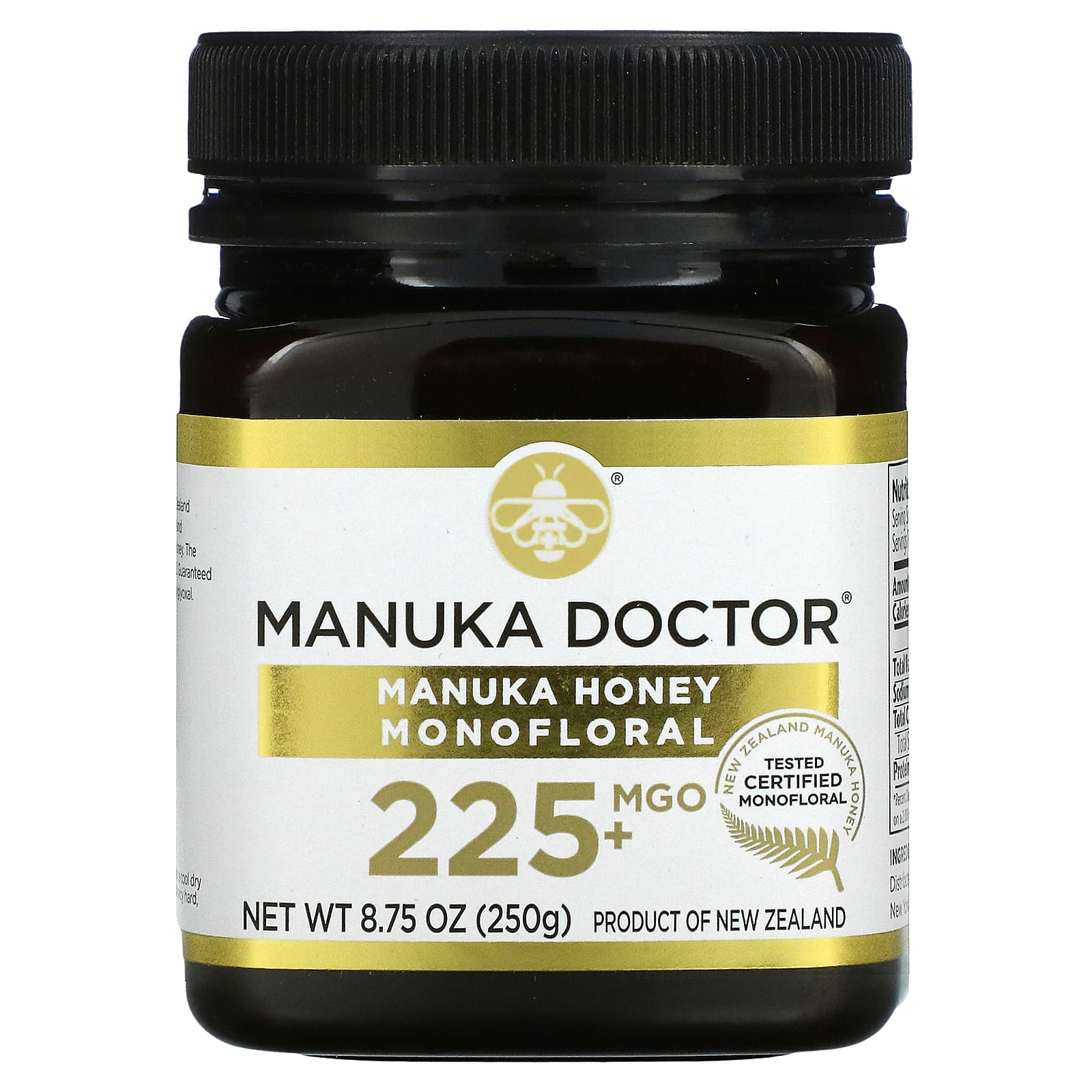 Manuka Doctor, マヌカハニー モノフローラル、MGO 225+、250g（8.75オンス）