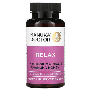 Manuka Doctor, Relax, магний, ниацин и мед манука, 30 капсул