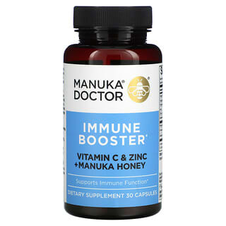 Manuka Doctor, 면역 강화제, 비타민C & 아연 + 마누카 꿀, 캡슐 30정