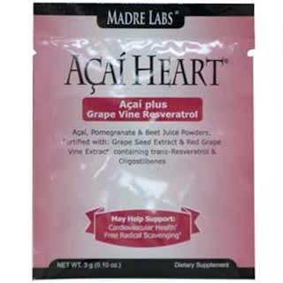 Madre Labs, Açai Heart, Organic Açai Plus Grape Vine Resveratrol, 1 Packet, .10 oz (3 g) Each