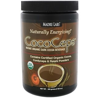 Madre Labs, CocoCeps Instant Cocoa, Certified Organic Dark Cocoa with Cordyceps and Reishi Mushrooms, 7.93 oz. (225 g)