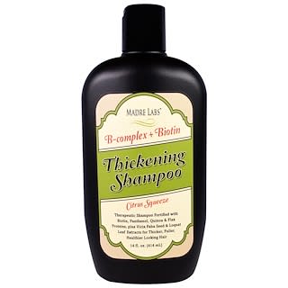 Madre Labs, Thickening B-Complex + Biotin Shampoo, No Sulfates, Citrus Squeeze, 14 fl oz (414 ml)