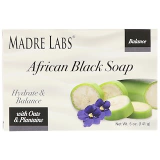 Madre Labs, African Black, Bar Soap, With Oats & Plantains, 5 oz (141 g)
