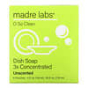 Madre Labs, Liquide vaisselle, Recharge triplement concentrée, Sans parfum, 6 sachets, 118 ml pièce