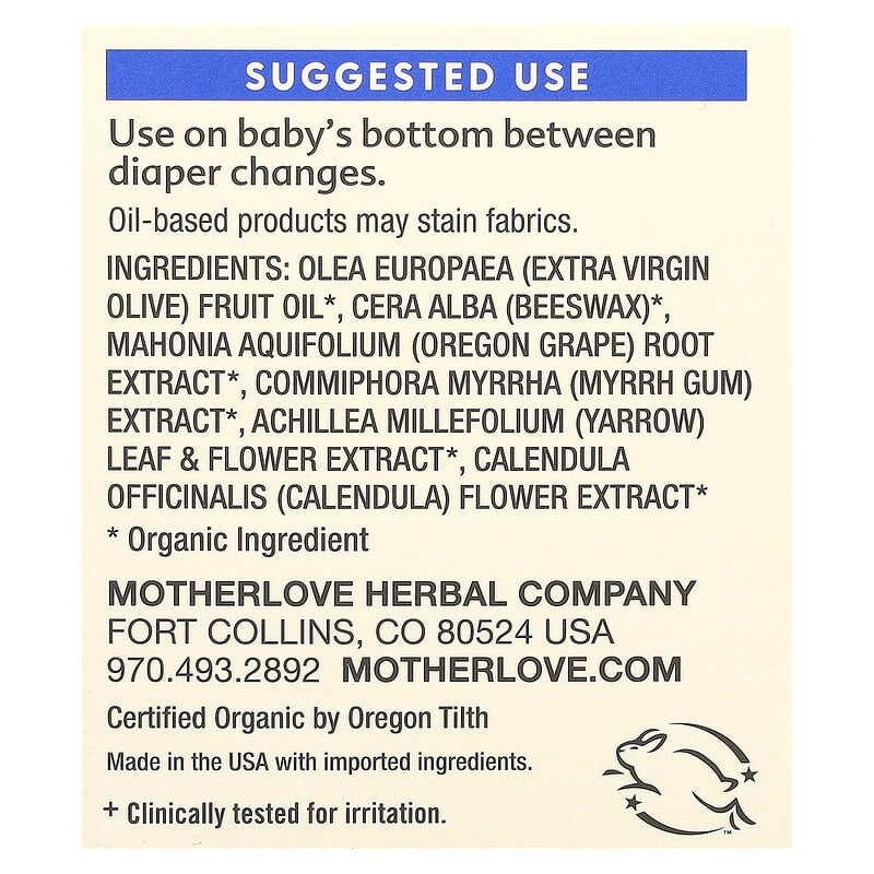Balm Ingredients Earth Mama Diaper Balm Uk Baby, Nappy Balm, Fl Oz