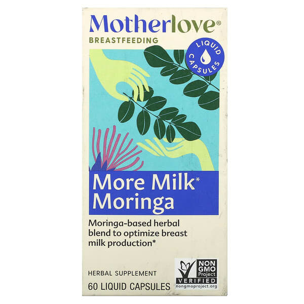 Motherlove, モアミルクモリンガ、液体カプセル60粒