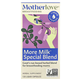 Motherlove, Грудное вскармливание, специальная смесь More Milk, 120 жидких капсул