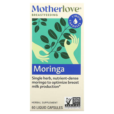 Motherlove, Breastfeeding, Moringa, 579 mg, 60 liquid capsules
