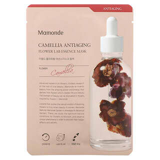 Mamonde, Antienvejecimiento de camelia, Mascarilla de belleza con esencia de laboratorio de flores, 1 lámina, 25 ml