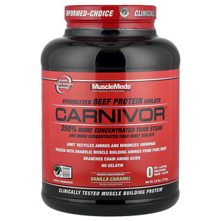 MuscleMeds, Carnivor，生物工程分離牛肉蛋白質，曲奇焦糖味，3.9 磅（1775 克）