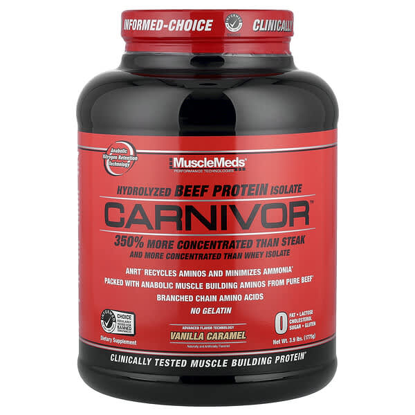 Carnivor™, Hydrolyzed Beef Protein Isolate, Vanilla Caramel, 3.9 lbs (1,775 g)