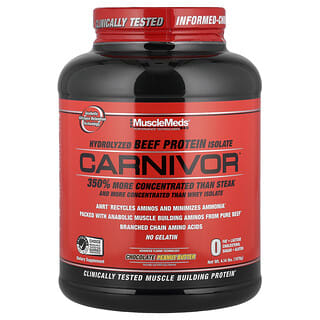 MuscleMeds, Carnivor, 생물공학 분리 소고기 단백질, 초콜릿 땅콩 버터, 1,876g(4.14lbs)