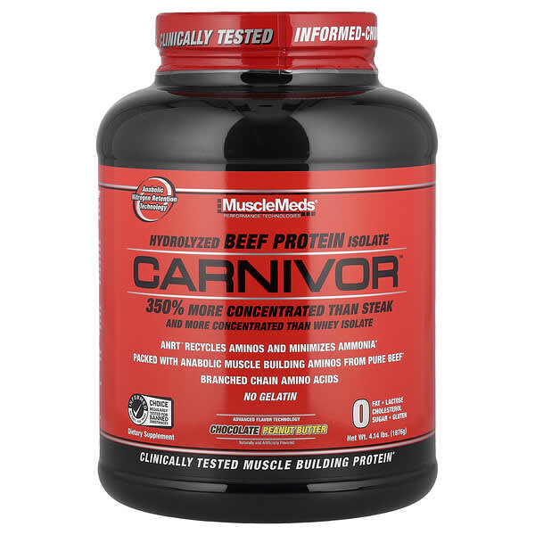 MuscleMeds, Carnivor, Bioengineered Beef Protein Isolate, Chocolate Peanut Butter, 4.14 lbs (1,876 g) — product photo 1