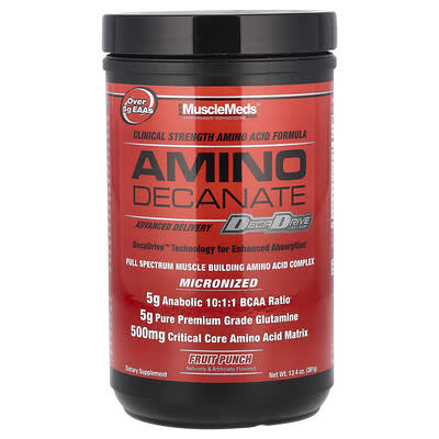 MuscleMeds, Amino Decanate, Fruit Punch, 13.4 oz (381 g)