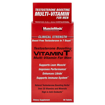 MuscleMeds, Vitamin T™, Testosterone Multivitamin for Men, 90 Tablets