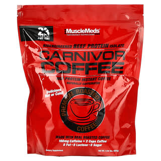 MuscleMeds, Carnivor Coffee, Bioengineered Beef Protein Isolate, Premium Roasted Coffee, 2.04 lbs (924 g)
