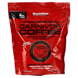 MuscleMeds, Carnivor Coffee, Isolat de protéines de bœuf issu du génie biologique, Café torréfié de qualité supérieure, 1848 g