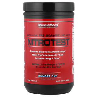 MuscleMeds, Nitrotest, Amplificatore androgeno pre-allenamento, Rocket Pop, 468,6 g