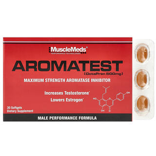 MuscleMeds, Aromatest, Suplemento inhibidor de la aromatasa, 500 mg, 30 cápsulas blandas