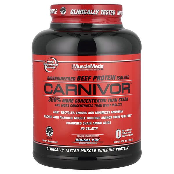 MuscleMeds, Carnivor, Bioengineered Beef Protein Isolate, Rocket Pop, 3.58 lbs (1,624 g) — product photo 1