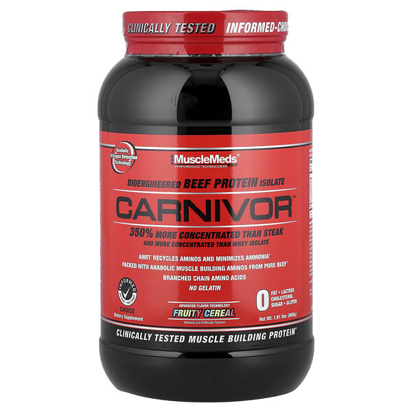 MuscleMeds, Carnivor, Bioengineered Beef Protein Isolate, Fruity Cereal, 1.91 lbs (868 g) — product photo 1