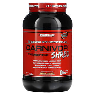 MuscleMeds, Carnivor Shred, гидролизованный протеин, со вкусом ванили и карамели, 868 г (1,91 фунта)
