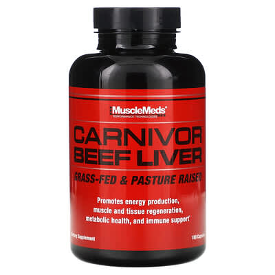 MuscleMeds, Carnivor Beef Liver, 3,000 mg, 180 Capsules