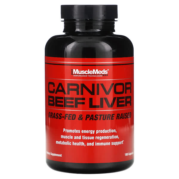 MuscleMeds Carnivor Beef Liver, 180 Capsules (500 mg per Capsule)