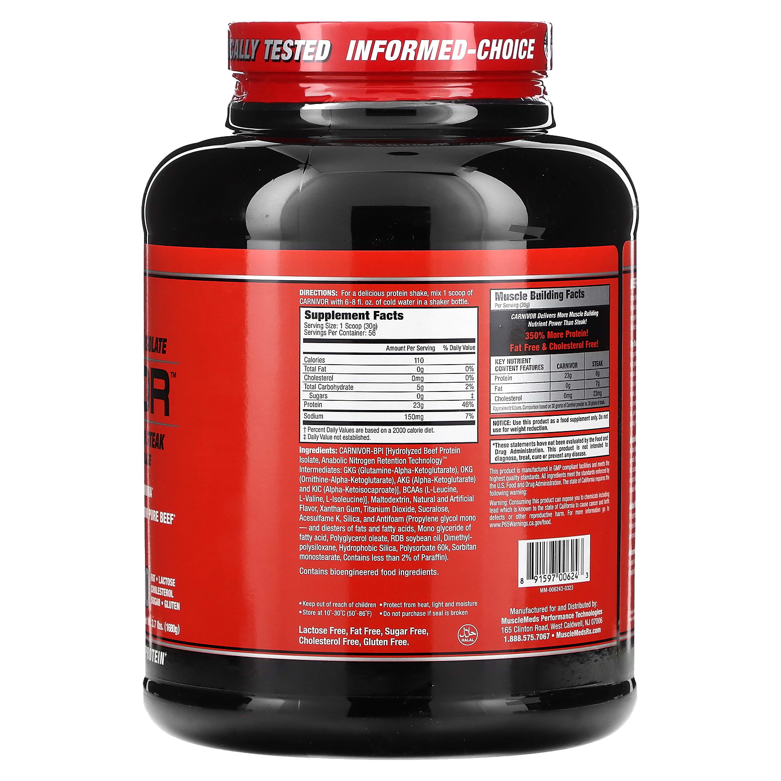 MuscleMeds, Carnivor, Bioengineered Beef Protein Isolate, Cinnamon