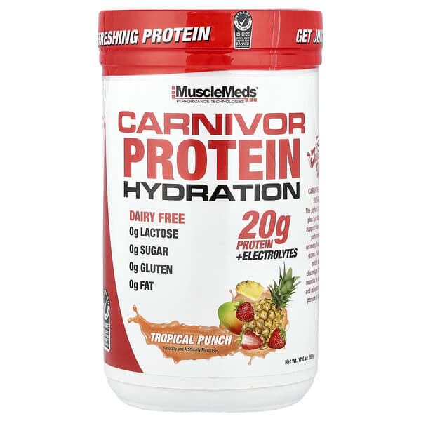 Carnivor Protein Hydration, Tropical Punch, 17.6 oz (500 g)