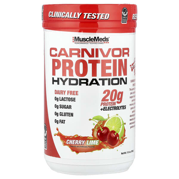 Carnivor Protein Hydration, Cherry Lime, 17.6 oz (500 g)