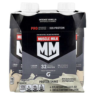 Muscle Milk‏, Pro Advanced Nutrition, Protein Shake, Intense Vanilla, 4 Cartons, 11 fl oz (330 ml) Each