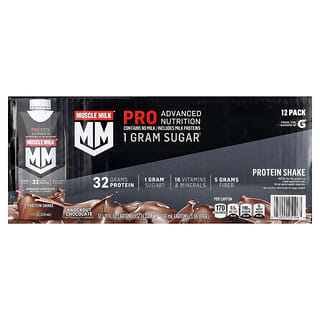 Muscle Milk, Pro Advanced Nutrition, Protein Shake, Knockout Chocolate, 12 Cartons, 11 fl oz (330 ml) Each
