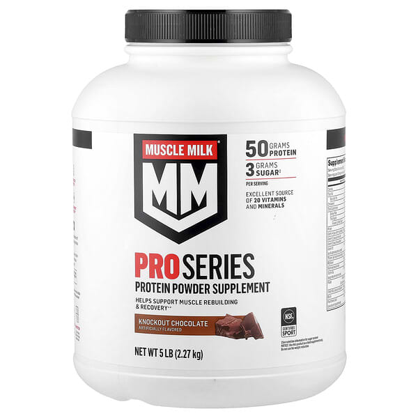 Muscle Milk, Pro Series, Protein Powder, Knockout Chocolate, 5 lb (2.27 kg) — product photo 1