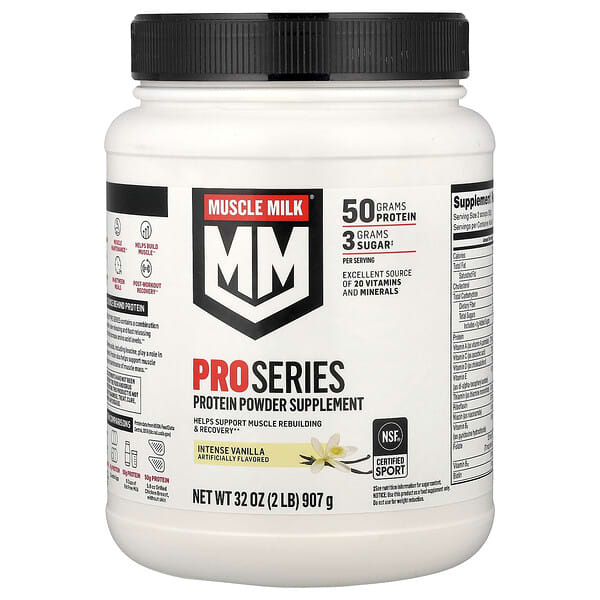 Muscle Milk, Pro Series, Protein Powder, Intense Vanilla, 2 lb (907 g) — product photo 1