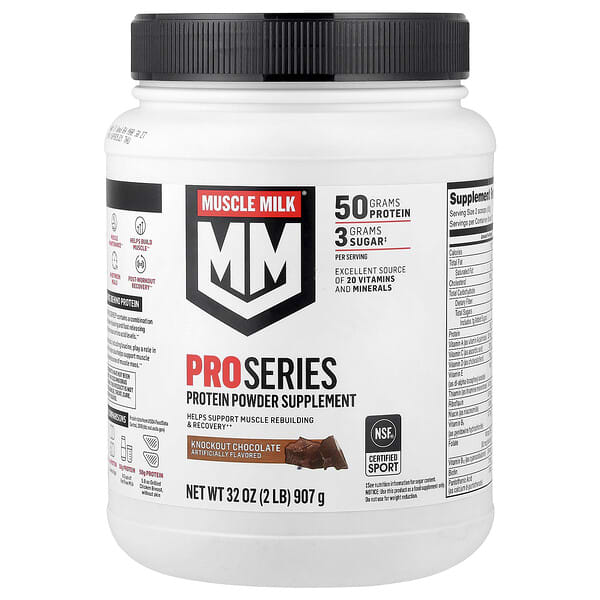 Muscle Milk, Pro Series, Protein Powder, Knockout Chocolate, 2 lb (907 g) — product photo 1