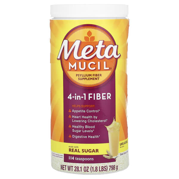 Metamucil, 4 合 1 纖維，原味，28.1 盎司（798 克）