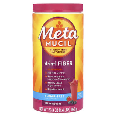 Metamucil, 4-in-1 Fiber, Berry Flavor, 23.3 oz (660 g)