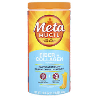 Metamucil‏, סיבים + פפטידים של קולגן, תפוז חלק במיוחד, 564 גרם (1.2 ליברות)