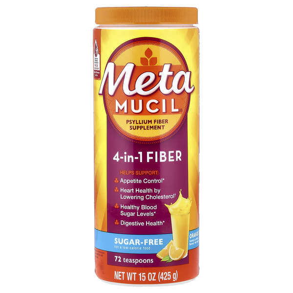 Metamucil, 4 合 1 纖維，橙味，15 盎司（425 克）