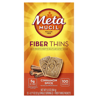 Metamucil, Fiber Thins, корица, 12 пакетиков по 22 г (0,77 унции)
