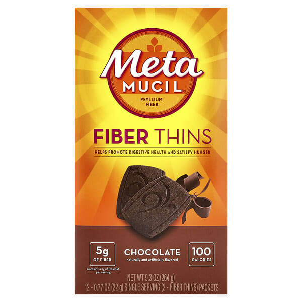Metamucil, 纖維薄片，巧克力味，12 包，每包 0.77 盎司（22 克）