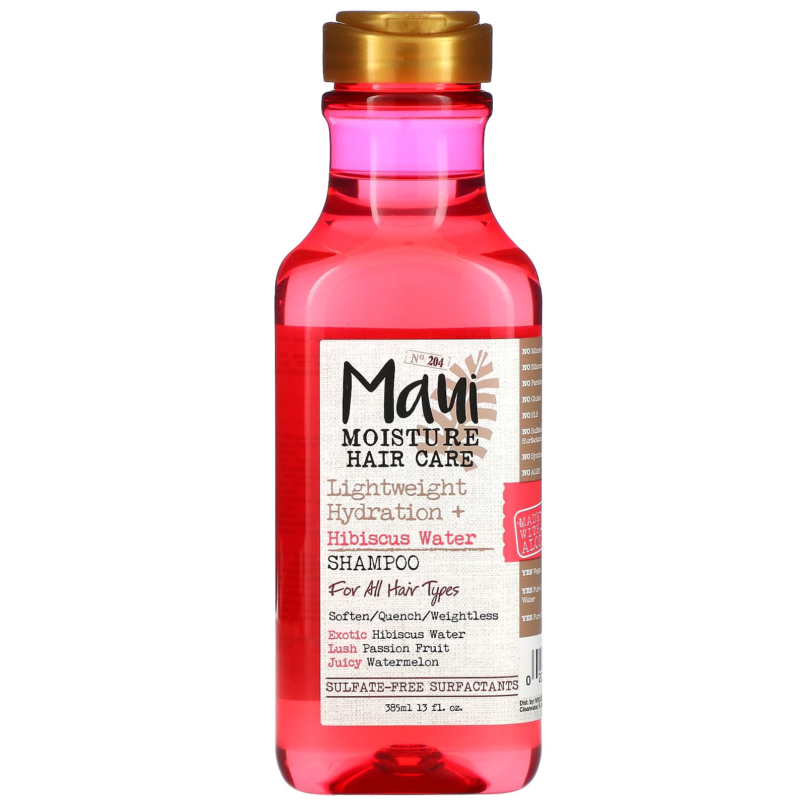 Maui Moisture, Hair Care, Lightweight Hydration + Hibiscus Water Shampoo,  For All Hair Types, 13 fl oz (385 ml)