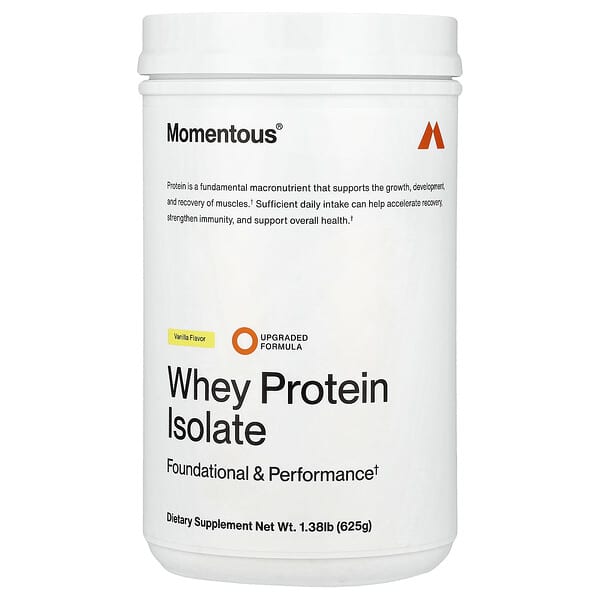 Momentous, Whey Protein Isolate, Vanilla, 1.38 lb (625 g) — product photo 1