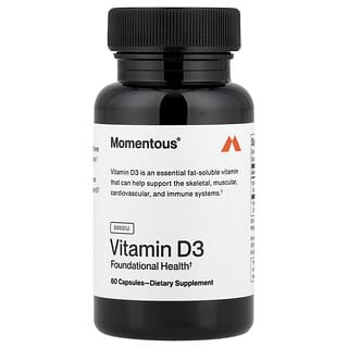 Momentous, Vitamin D3, 125 mg (5,000 IU), 60 Capsules