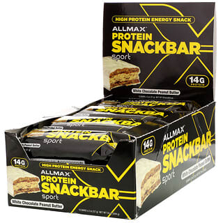 ALLMAX Nutrition, High Protein Energy Snack, Protein Bar, White Chocolate Peanut Butter, 12 Bars, 2 oz (57 g) Each