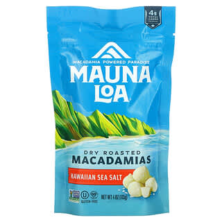 Mauna Loa, Macadamias tostadas secas, sal marina de Hawai, 113 g (4 oz)