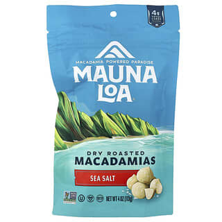Mauna Loa, Macadamias tostadas secas, sal marina de Hawai, 113 g (4 oz)